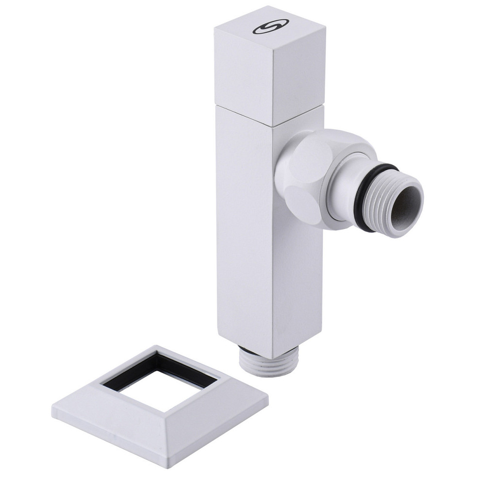 Набор Кран полуоборотный угловой с американкой SOLOMON LUX 1/2″ CUBE WHITE 8888 (1уп) (000021914) Киев - изображение 7