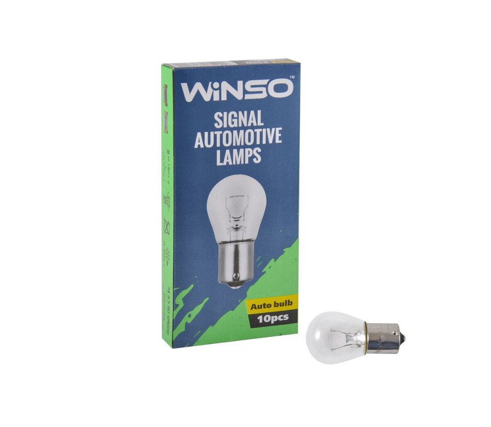 Лампа накаливания Winso 24V P21W 21W BA15s, 10шт Київ - фото 1