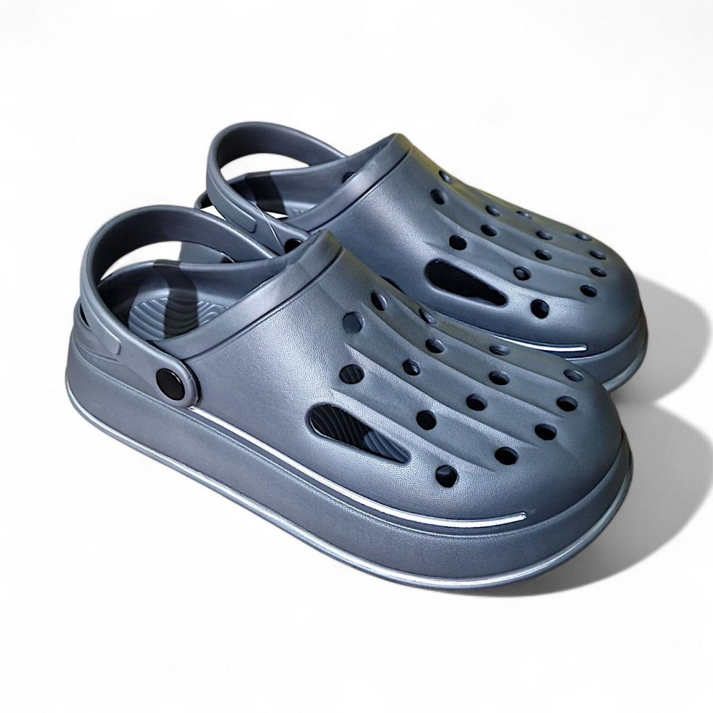 Кроксы мужские серые качественные практичные сабо удобные толстая подошва Одесса - изображение 1