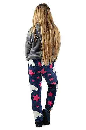 Домашні дитячі штани теплі, фіолетові велсофт топ Київ