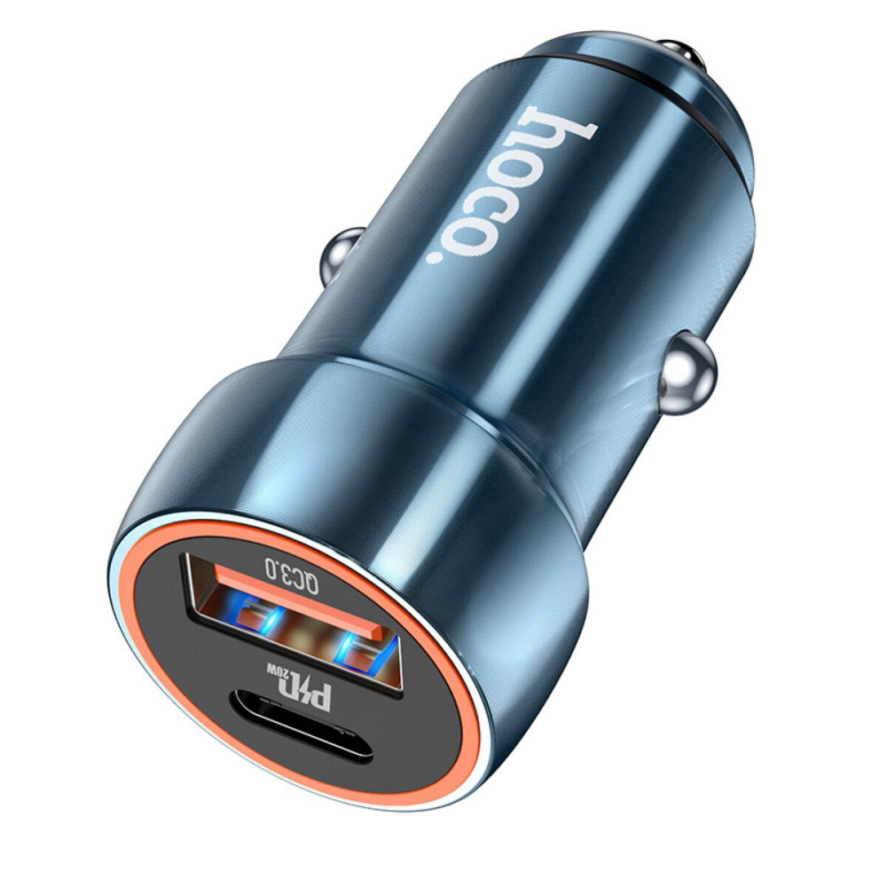 Автомобільний зарядний пристрій HOCO Z46A, колір блакитний whale PD20W+QC3.0 Sapphire, колір блакитний 6931474770349 Одеса - фото 2