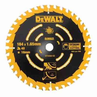 Диск пильний DeWALT EXTREME, 184 х 16 мм, 40 z, ATB, 18 град, універсальне застосування (DT10303) Вінниця