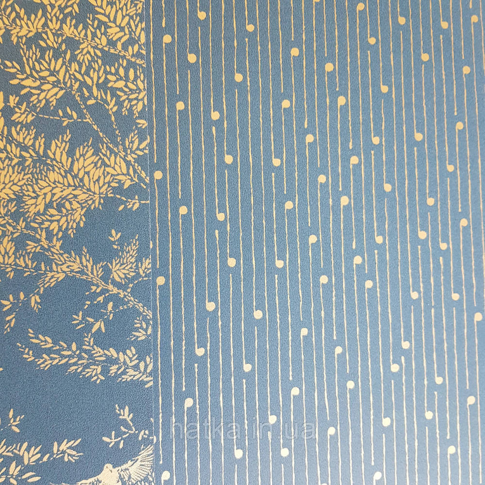 Шпалери вінілові на флізелін Caselio The Place to bed 0.53х10 м смуги точки золотисті на синьому 3д Київ - фото 2