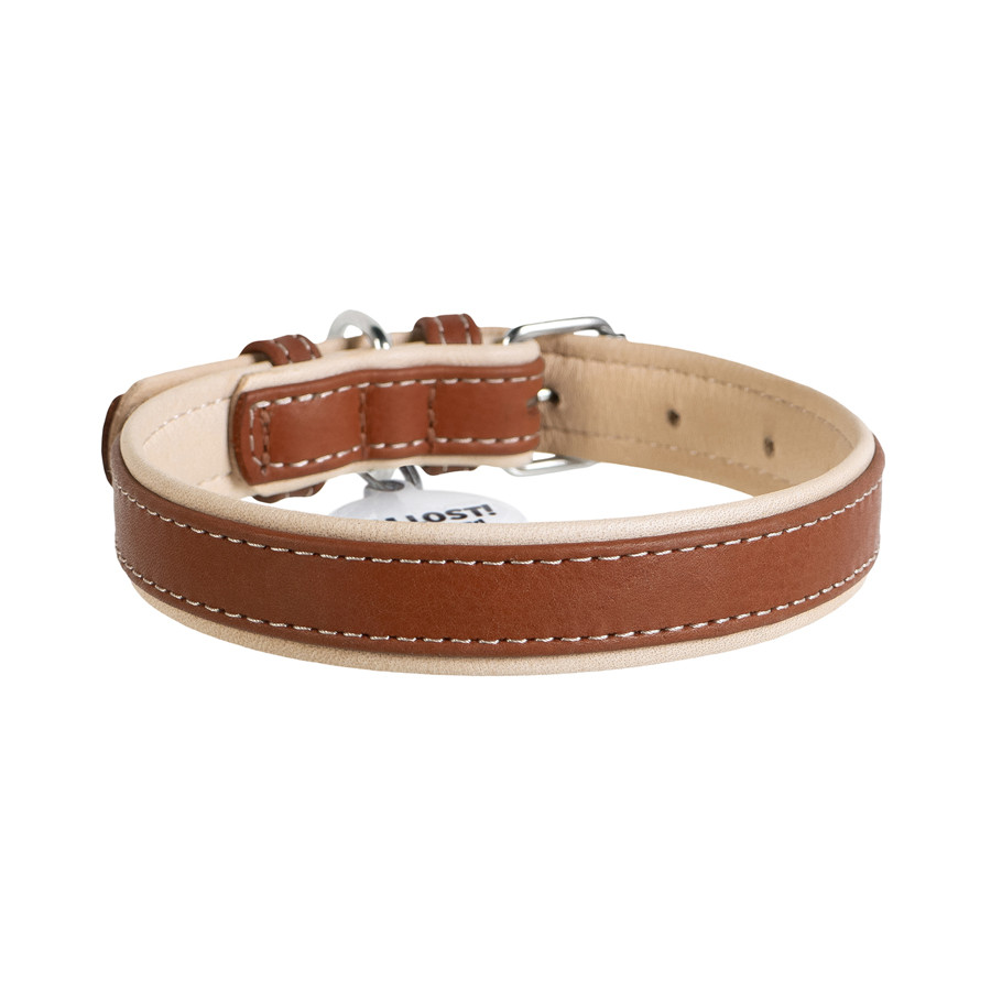 Нашийник для собак шкіряний WAUDOG Soft з QR паспортом, Ш 15 мм, Дов 27-36 см коричневий Коломыя - изображение 2