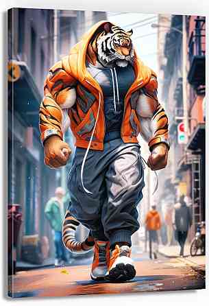Картина Холсті в спортзал  Тигр KLM_1 60х90 см Київ