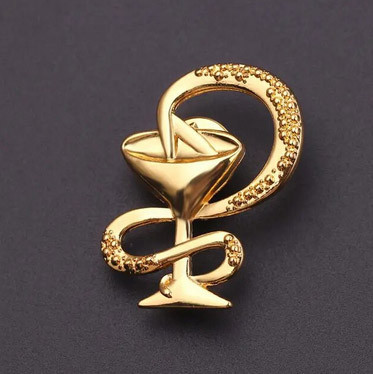 Брошка для медика золотиста Київ - фото 1