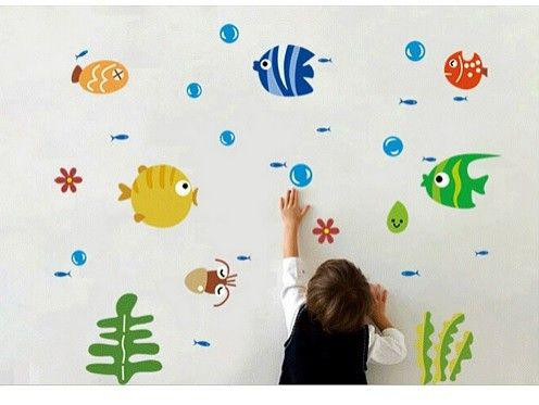 Наклейки з рибками дитячі 42 на 24 см різнобарвний Київ - фото 4