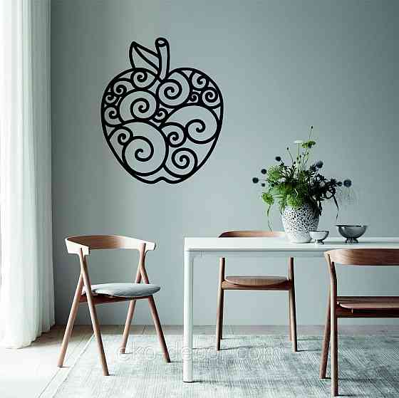 Декоративное настенное Панно «Яблоко» Декор на стену 70*59 см, Черный Киев