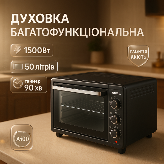 Печка электро настольная ASEL, Мультипечь с функцией гриля, Электропечь с духовкой настольная ZH-15 Львов