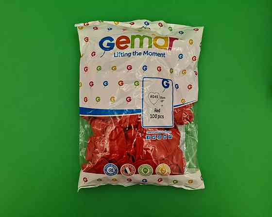 Повітряні кулі серце 10" (25 см) червоне пастель 100 шт (1 пач.) Харків