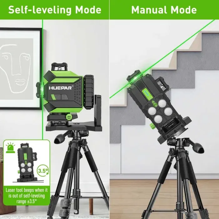 Лазерный уровень нивелир Huepar 704CG 4D Premium 6600мАh откалиброван Винница - изображение 6