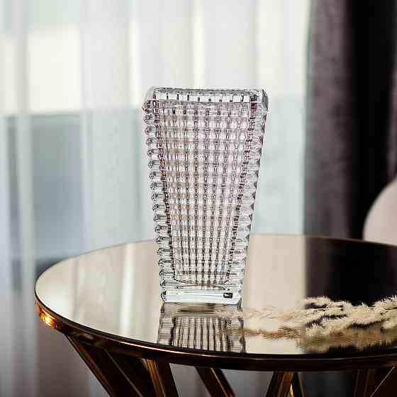 Прямокутна декоративна ваза для квітів із скла, 17 см HP-1721 Коломия