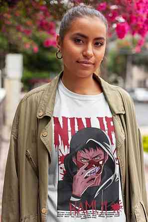 Футболка аниме Нинджа Камуи Нинджа Скролл оверсайз (S/M/L) Черний AnimeJ1001 Днепр