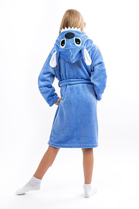 Халат детский, велсофт, голубой Стич топ Крохатушка одяг Киев - изображение 4