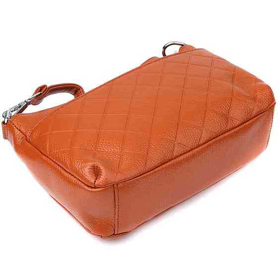 Женская сумка из натуральной кожи с двумя ремешками Vintage 22929 Рыжий Киев