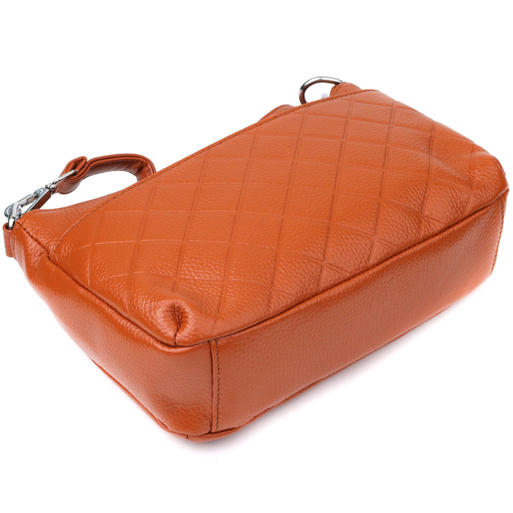 Женская сумка из натуральной кожи с двумя ремешками Vintage 22929 Рыжий Киев - изображение 5