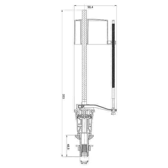 Клапан заповнення  бачка унітазу OPTIMUM з нижн підведенням та пласт. різьбою 1/2″ OPTI 0107 Киев