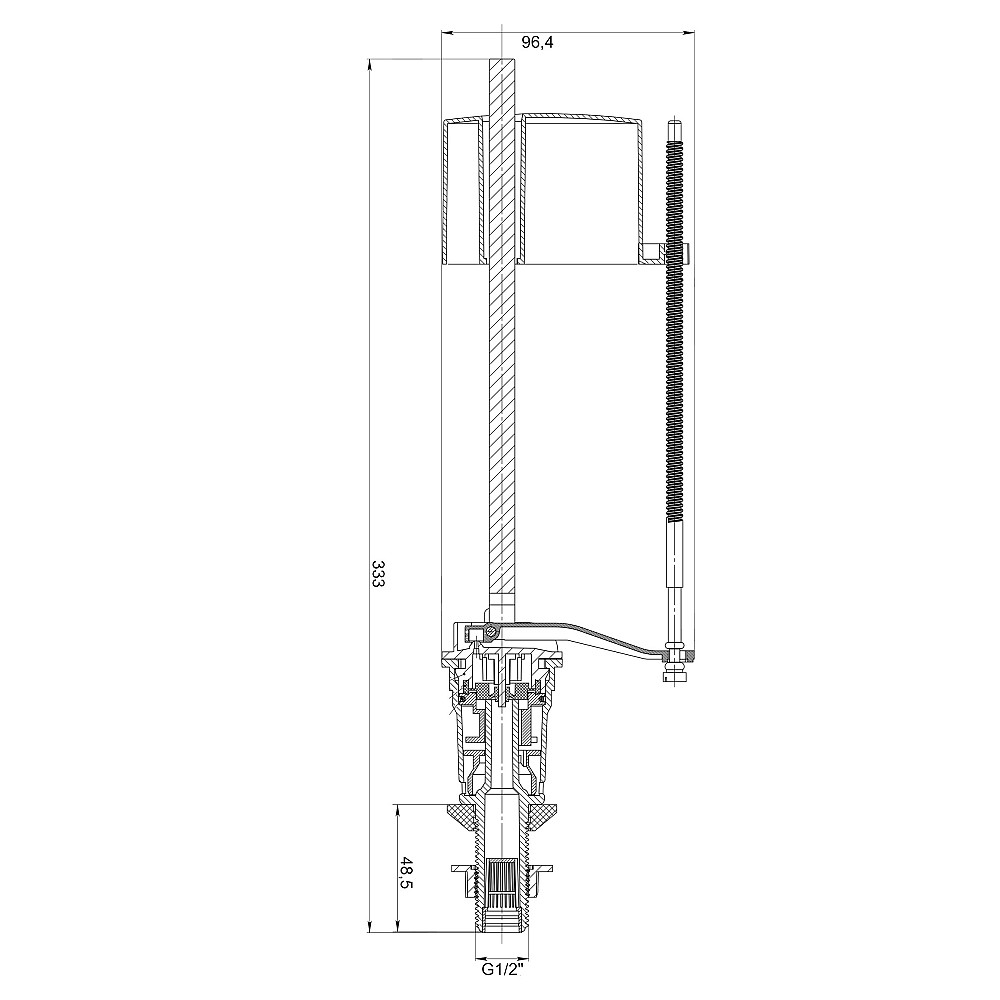 Клапан заповнення  бачка унітазу OPTIMUM з нижн підведенням та пласт. різьбою 1/2″ OPTI 0107 Тернопіль - фото 4