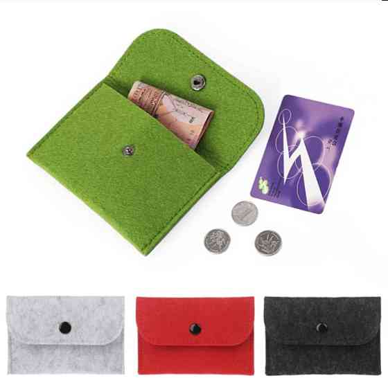 Кошелек для монет текстильный на кнопке зеленый Киев