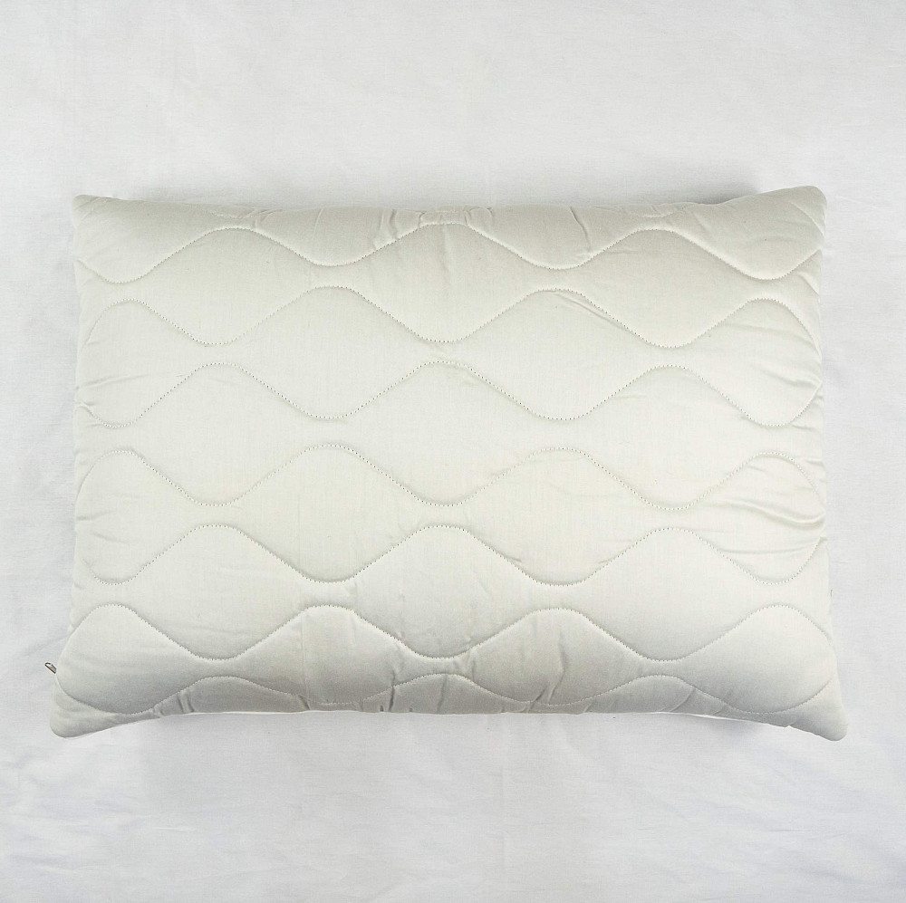 Подушка конопляная стеганная YouStar 50х70 см чехол 100% хлопок Сатин (Белый) Сумы - изображение 6