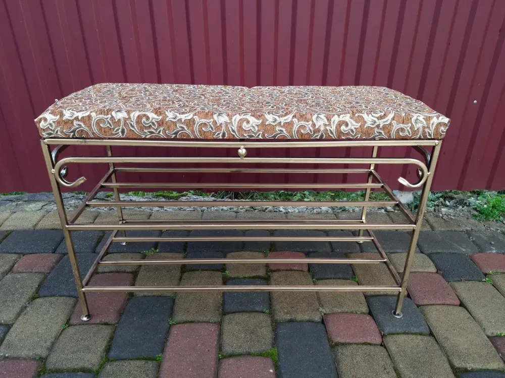 Прихожая банкетка пуфик пуф кованый без спинки малый M-096 Киев - изображение 8