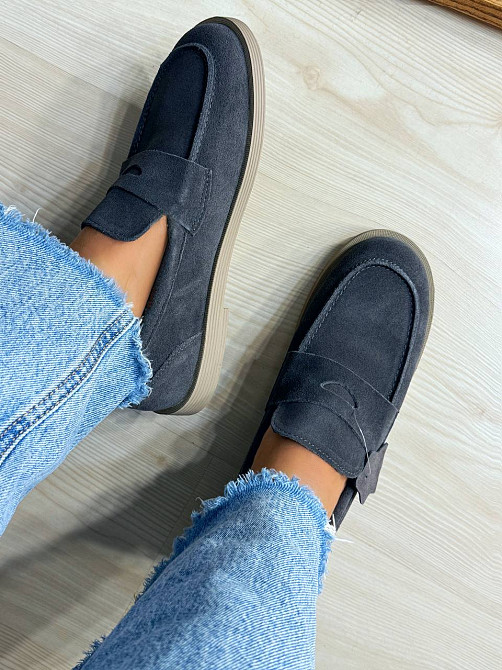 Туфли женские Hengji 588-2 замшевые лоферы серые, 36, 23 см Киев - изображение 6