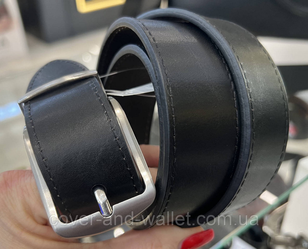 Двусторонний мужской джинсовый ремень с классической пряжкой 35 мм PS Leather Киев - изображение 1