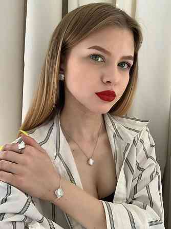 Набор Ванклиф Van Cleef  клевер - серьги, подвеска, браслет / натуральный перламутр / покрытие белое золото Одесса