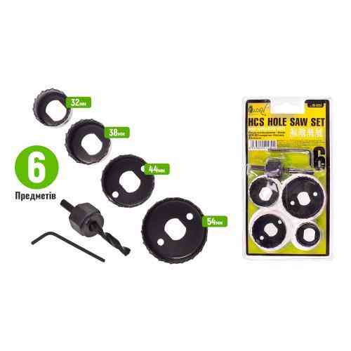 Набір корончастих фрез по дереву 6 предм (32, 38, 44, 54мм) Alloid Одеса