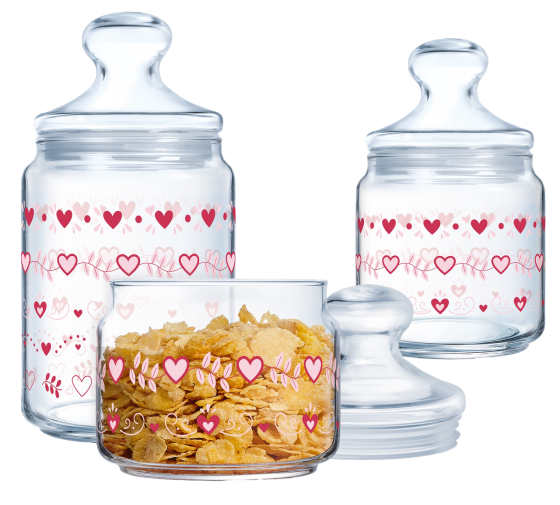 Набір банок Luminarc Club Love Basket, 3х0.5, 0.75, 1 л (7093989) Київ