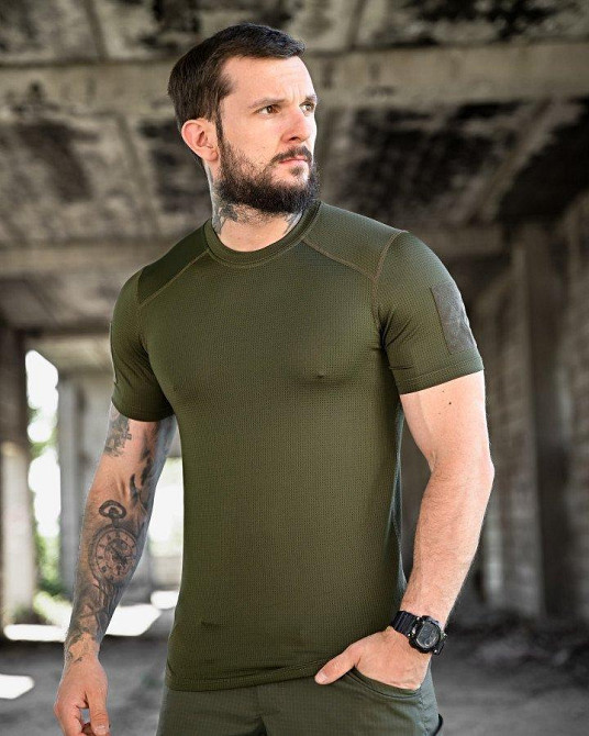 Тактична потовідвідна футболка samuray Cooltuch oliva Одеса - фото 10