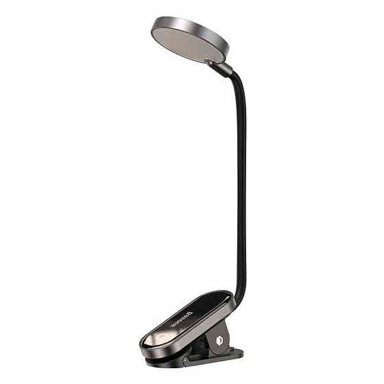 Універсальна акумуляторна LED лампа на кліпсі Baseus Comfort Reading Mini Clip Lamp DGRAD-0G (Темно-сіра) Николаев