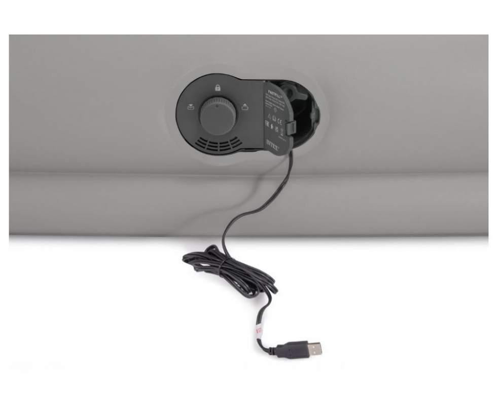 Надувне одномісне ліжко з електронасосом USB Intex 191х99х30 см Київ - фото 2