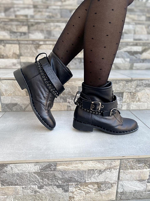 SOTHBY'S Черевики жіночі Sothby's чорні натуральна шкіра висота 13см (Б-5502/2) Коломия - фото 4