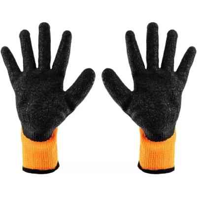 Защитные перчатки Neo Tools латексное покрытие, полиэстер, р.9, оранжево черные (97-612-9) Винница