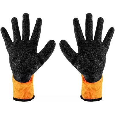 Защитные перчатки Neo Tools латексное покрытие, полиэстер, р.9, оранжево черные (97-612-9) Винница - изображение 3