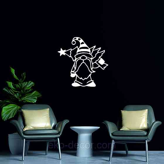 Декоративное настенное Панно «Гном», Декор на стену 90*90 см, Белый Киев