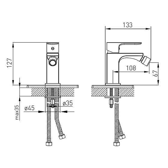 Змішувач для біде VOLLE LEON  de la noche чорний 1511.020104 Київ