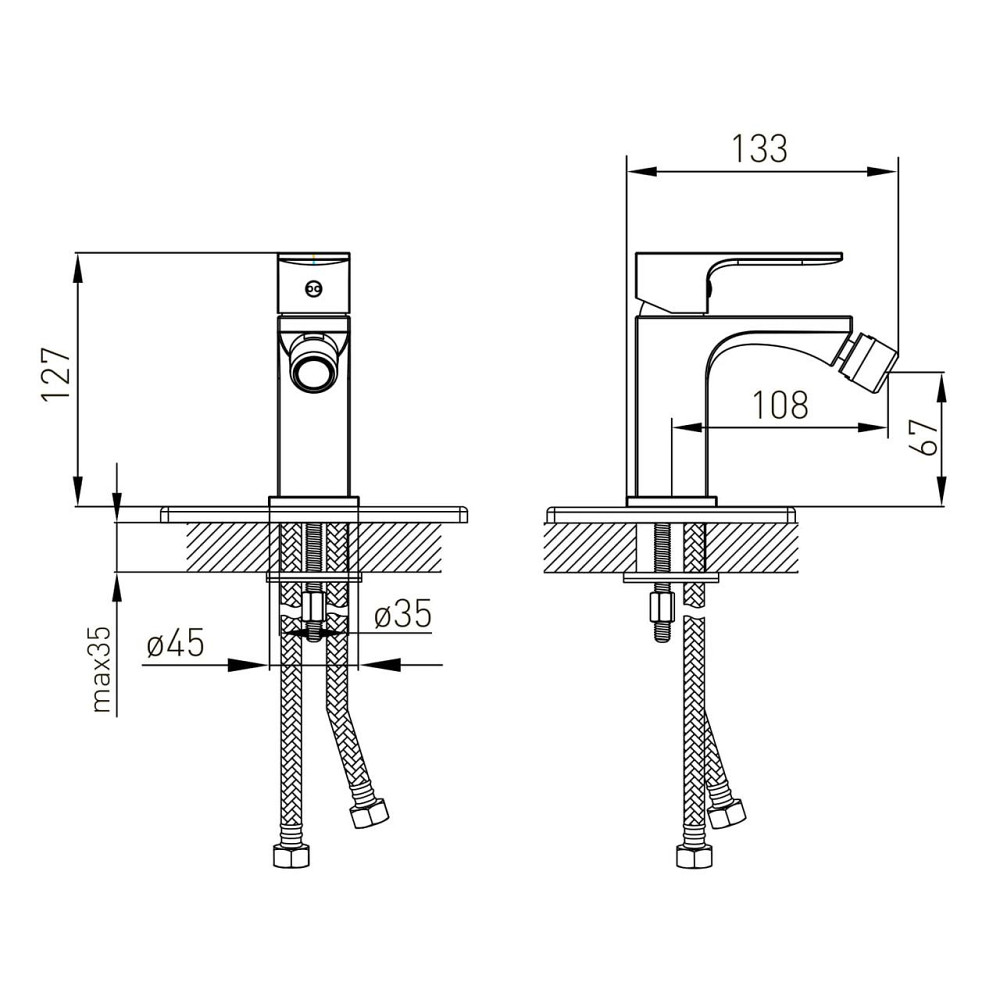 Змішувач для біде VOLLE LEON  de la noche чорний 1511.020104 Київ - фото 2