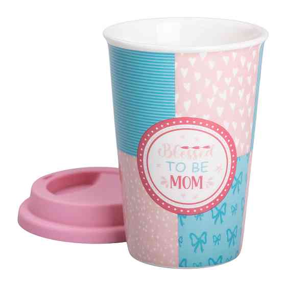 Liling Rongxiang Ceramic Стакан порцелянаовий 420 мл з силіконовою кришкою Blessed to be mom RX Киев