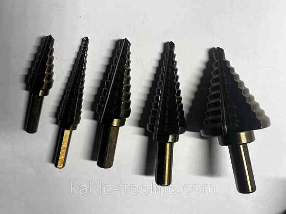 Набор ступенчатых сверл с титановым покрытием Харків