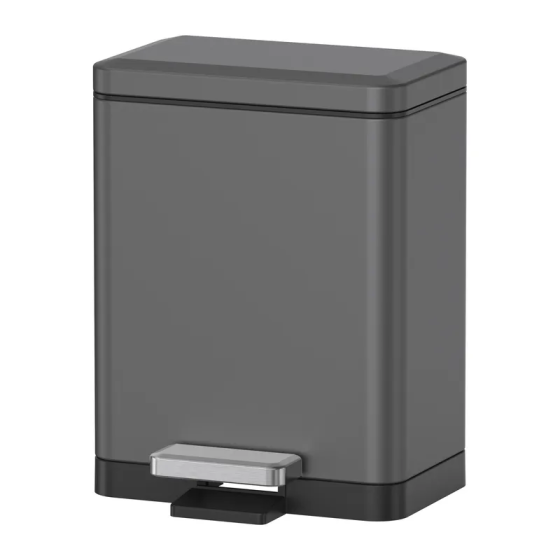 Прямоугольное мусорное ведро Koer TC-010306-07 6 л с мягким закрыванием графит Харьков