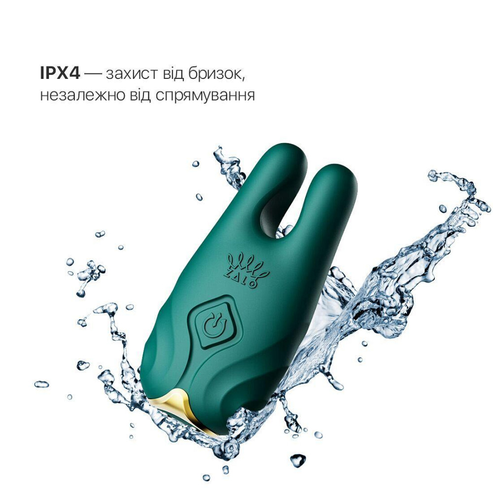 Смартвибратор для груди Zalo - Nave Turquoise Green, пульт ДУ, работа через приложение Sex Aura Киев - изображение 5