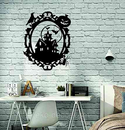 Декоративное настенное Панно «Замок», Декор на стену 110*89 см, Черный Киев