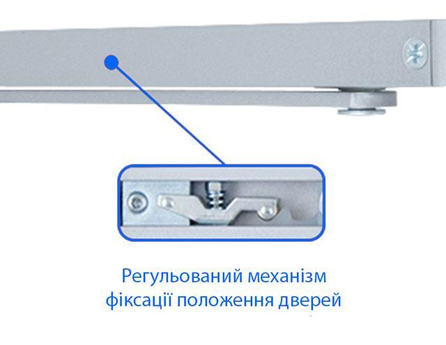 Доводчик із напрямним каналом від 45 до 65 кг SEVEN DC-7747 silver Київ - фото 6