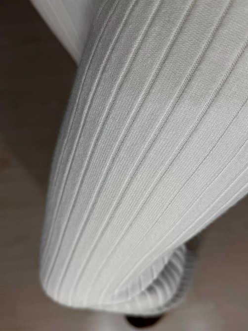 Костюм жіночий Joy One 376 вʼязаний в рубчик з кофтою на блискавці та брюками палаццо, молочний, one size Київ - фото 6