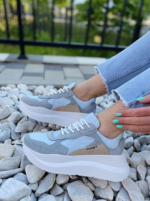 First Кросівки жіночі First 1907 блакитні (весна-осінь, шкіра натуральна) (4504) Коломыя - изображение 4