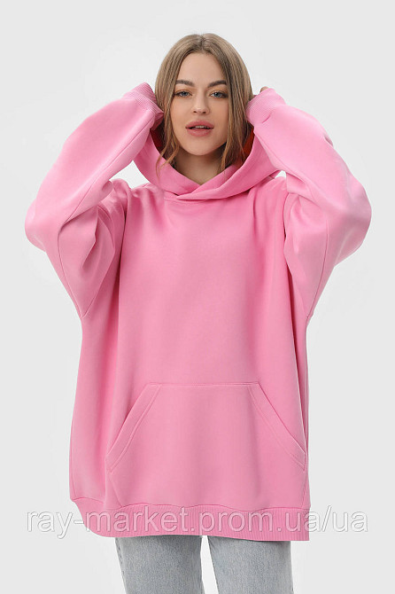 Худи оверсайз женское утепленное RAY OVERSIZE розовое (U0404W-Pink) Киев - изображение 3