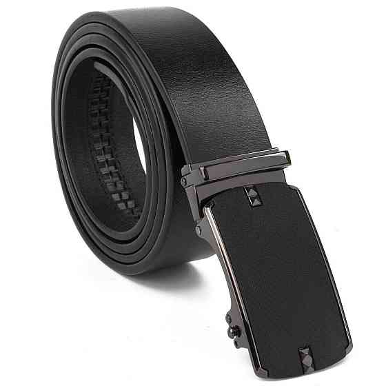 Ремінь чоловічий з матовою чорною вставкою на пряжці Vintage 20319 Чорний Київ
