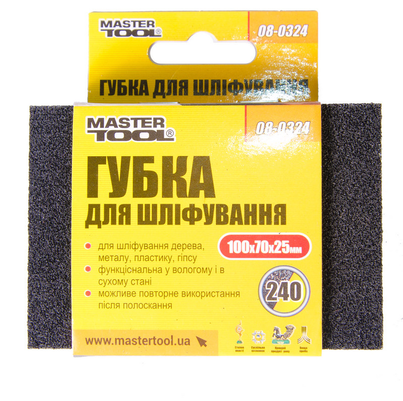MASTERTOOL Губка для шліфування MASTERTOOL Р240 100х70х25 мм 08-0324 Коломия - фото 2
